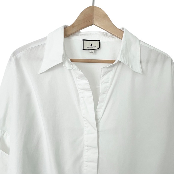 TUCKERNUCK White Short Sleeve Poplin Shirt - Excellent Pre-Loved, Medium - Picture 2 of 13